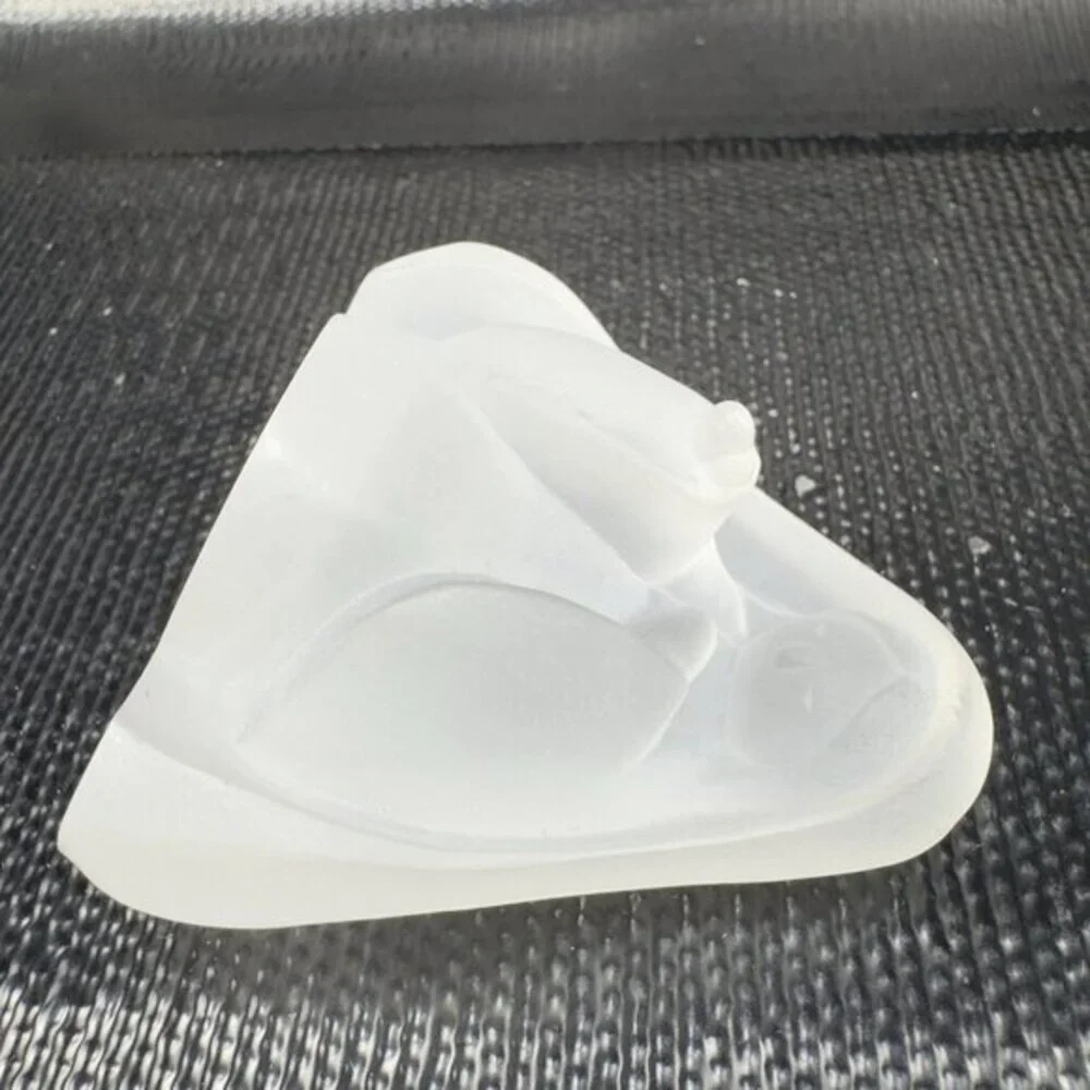 Vintage 1980s Resin Acrylic Clear Satin Frosted Madonna Virgin Mary Figurine VTG